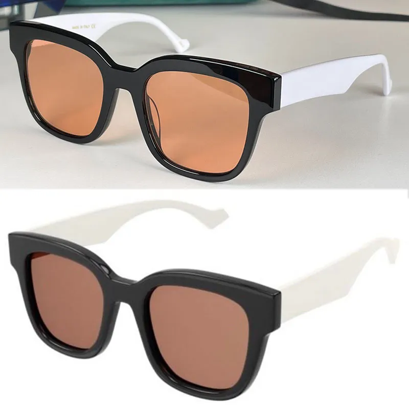 Solglasögon dammode shoppingglasögon 0998S retrostil män och kvinnor svart båge vit spegelben casual strandfest UV-skydd med originalkartong