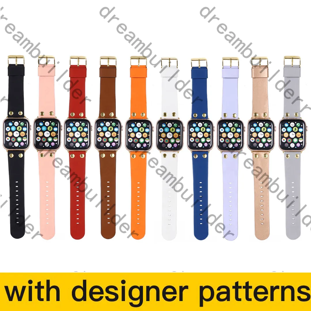 Luxury Designer Strap Watchbands Watch Band 42mm 38mm 40mm 44mm 41mm 45mm iWatch 2 3 4 5 bandas pulseira de couro pulseira de moda listras de relógio