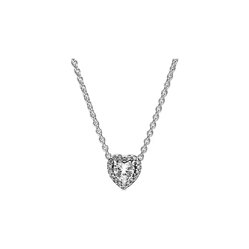 925 STERLING SREBROWY Naszyjnik wiszący serce Oryginalne pudełko do Pandora CZ Diamond Bright Star Chain Naszyjnik Kobiety i mężczyźni Ustaw prezenty327n