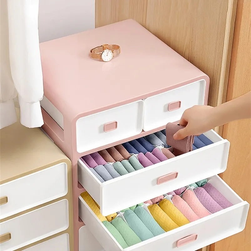 Drawer Type Underwear Plastic Storage Box Socks and Panties Compartment  Container Household Bra Finishing Organizer