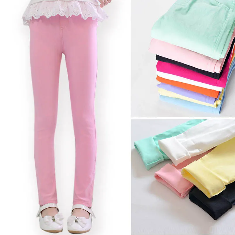 Girls Leggings Baby Pants Tights Kids Clothing Children`s Spring Autumn Wear Elastic Pencil Skinny Trousers B6334
