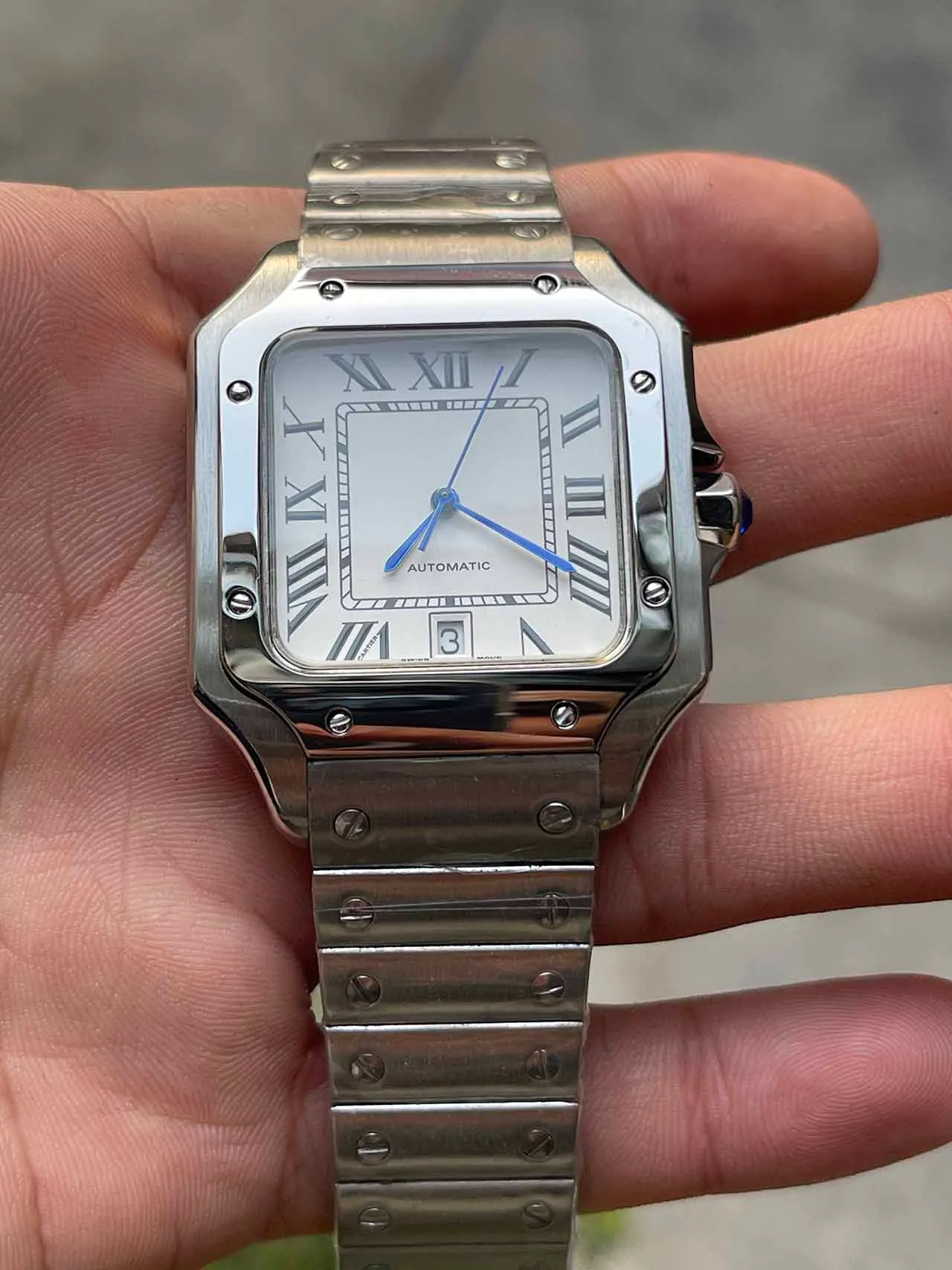 Casual Square Watch 40mm Bracciale in acciaio inox Moda uomo orologi regalo di orologio da polso meccanico maschile