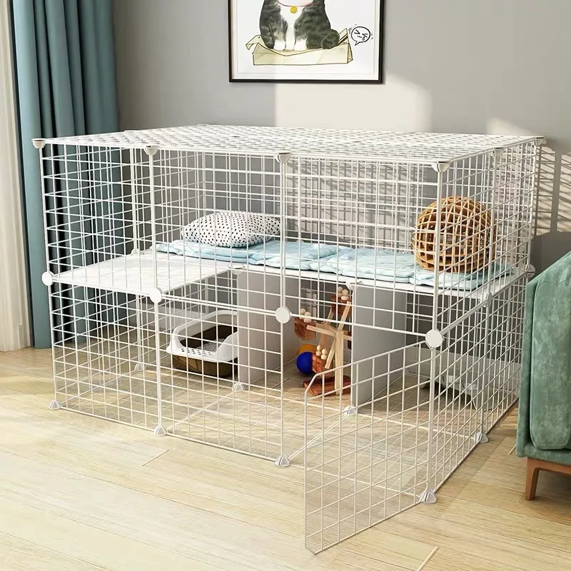 Foldable Pet Playpen Crate Iron Fence Kennel House Exercise Training Puppy Kitten Space Dog Gate Supplies Small Animals