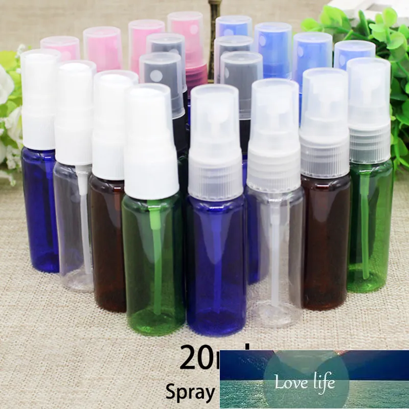 20ml Puste Plastikowe Plastikowe Butelki Kosmetyczne Makijaż Wody Kobiety Perfumy Atomizer Blue Brown Green Travel Container za darmo