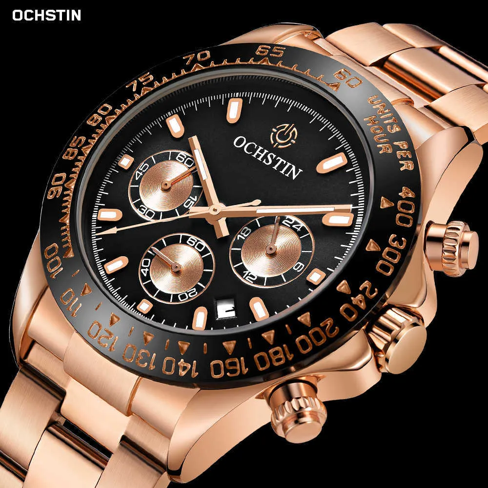 Horloges Heren 2020 Nieuwe Luxe Topmerk Ochstin Roestvrijstalen band Waterdichte Chronograph Quartz Datum Sports Mannelijke Polshorloge X0625