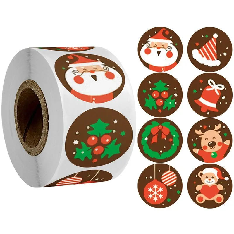 Party Decoration 500pcs Merry Christmas Stickers Tree Elk Candy Bag Sealing Sticker Gifts Box Decorations