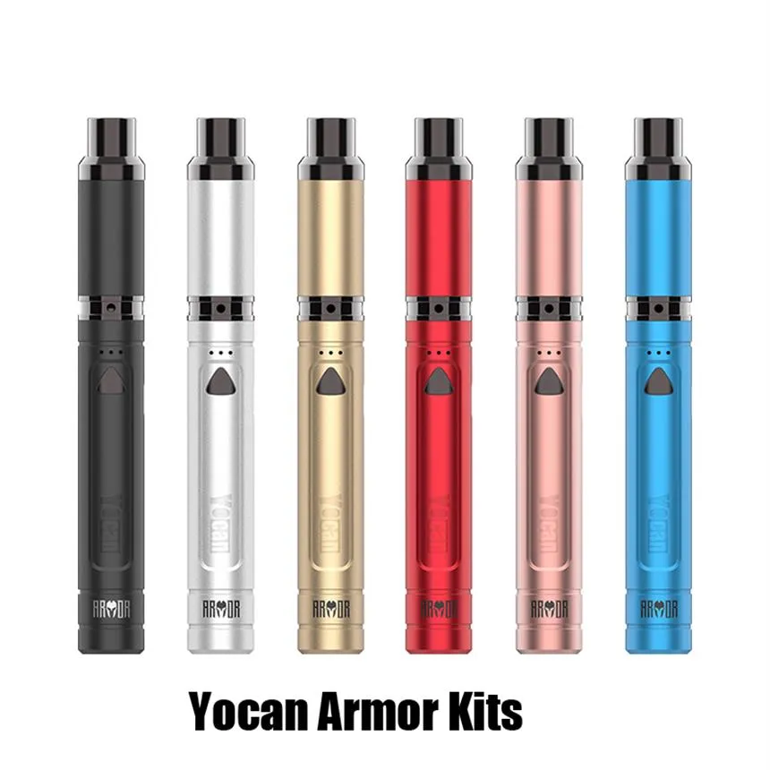 100% Original Yocan Armor Kit Ultimate Portable Vaporizer Pen para Concentrate 380mAh Precalentamiento Precaliado Kits Vape Vape QDC Technolog Genuinea36