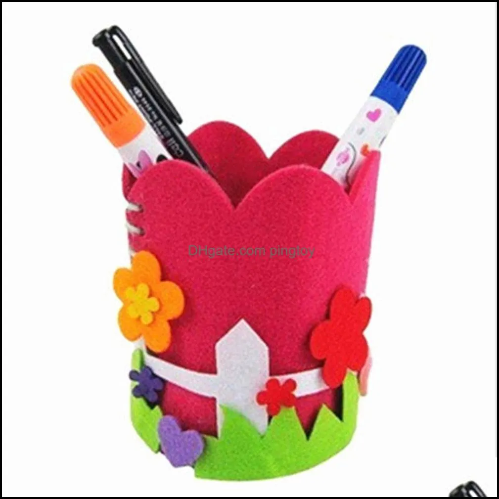 Creative DIY Craft Kit Handmade Pen Container Pencil Holder Kids Craft Toy Children Educational Toys Girl Boy Gift Random Color