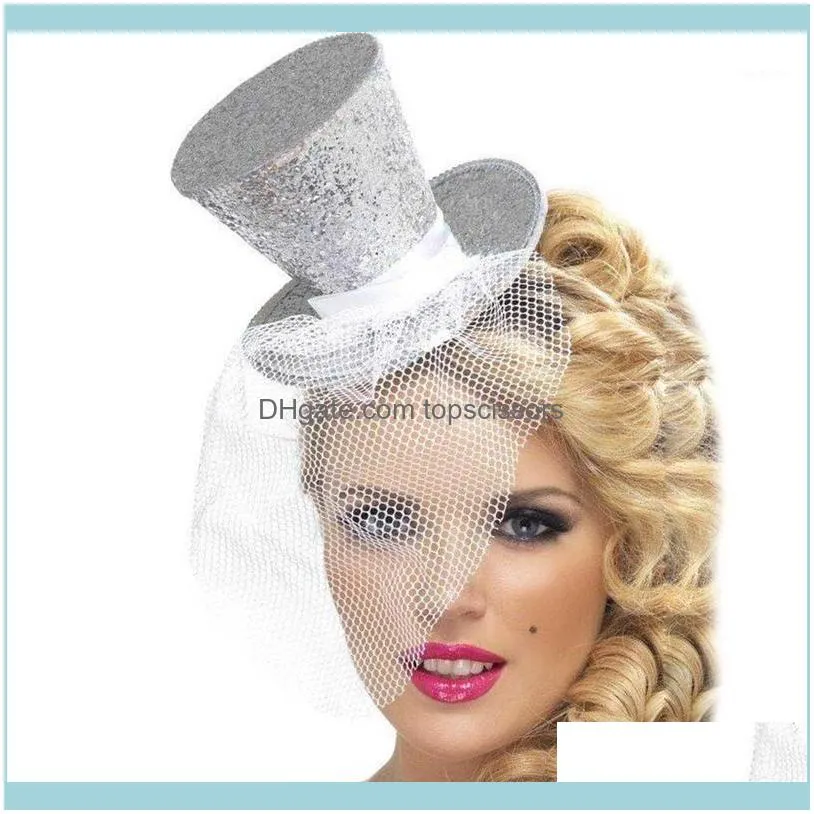 Aessories Tools ProdukterFashion Mesh Bröllop Hårband För Kvinnor Huvudbonader Clip Net Veil Cocktail Hat Hair Party Aesorios Para El Cabello Ae