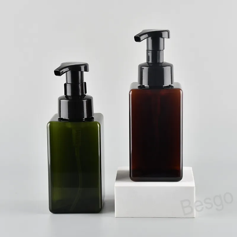 450ml plast tvål dispenser flaska fyrkantig form skumpump flaskor shampoo kropp tvätt lotion resa bärbar packning kolv BH5487 TYJ