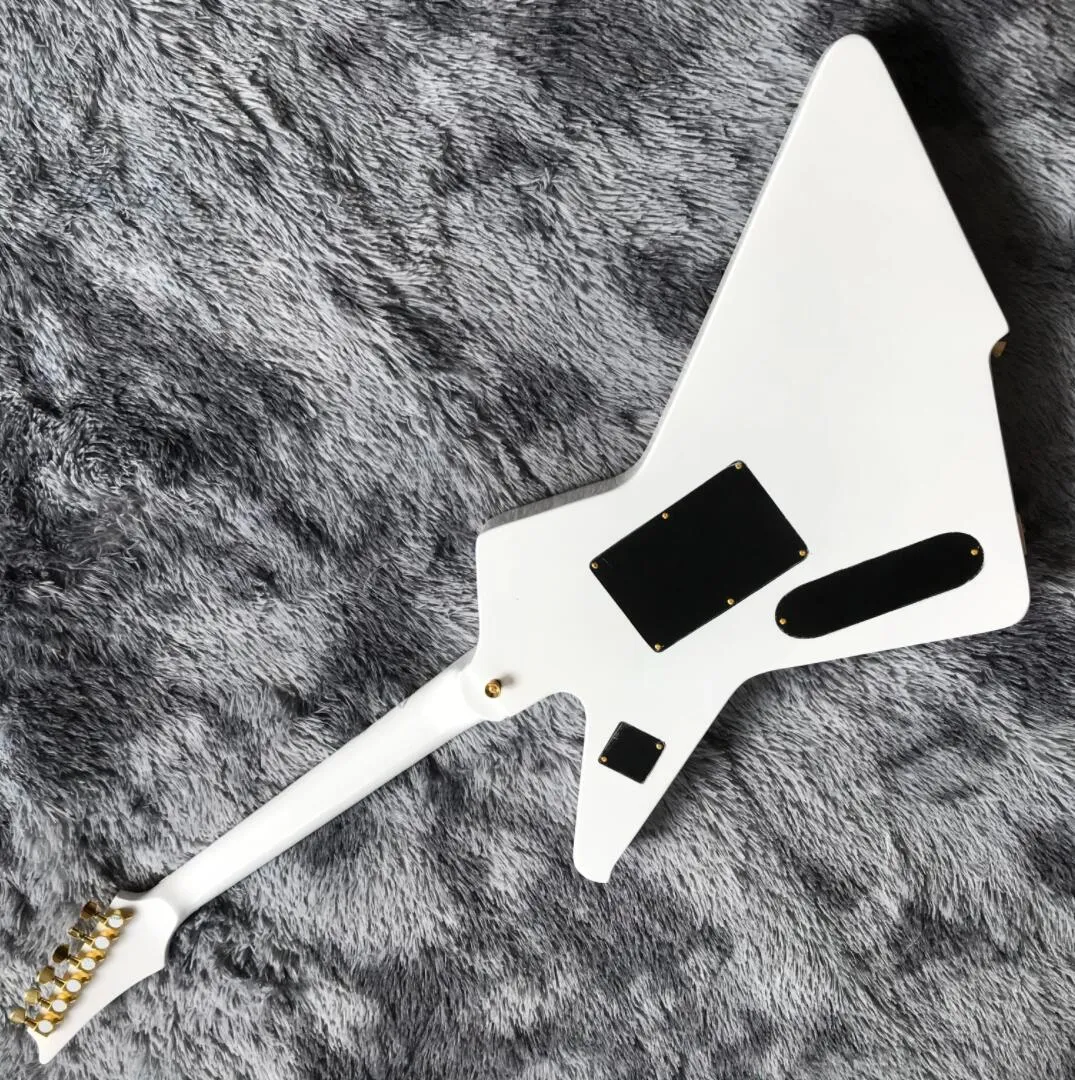 ホワイト ソリッドボディ エレキギター フロイドローズエレクトリックギター：グロスホワイトソリッド