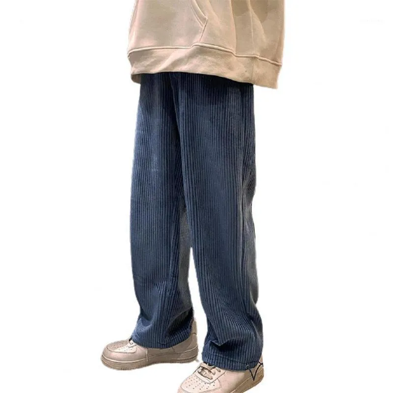 Men's Pants 2021 Autumn Casual For Men Tie Leg Solid Color Oversize Trousers High Waist Straight Sweatpants