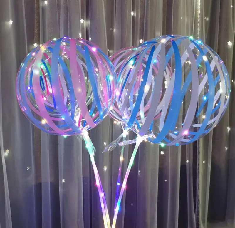 20 Luminous Balloon String Emptys With Transparent Print Pattern, 70cm Pole  And 3 Meters LED Line String Empty Lights For Wedding, Party, And Holiday  Decorations From Light_lead, $1.19