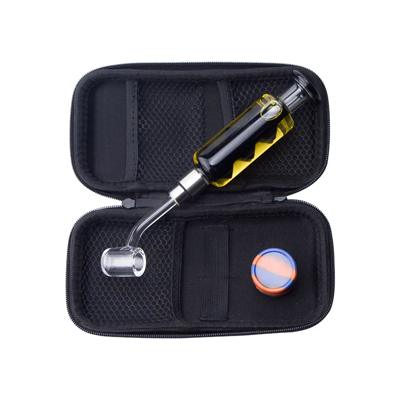 Headshop214 NC088 Кальян Стекловые трубы Сумка набор цветных охлаждающих масло внутри курительных рук Трубы 510 Титановый керамический воск для ногтей Dabber Tool Tool Clibon Jam