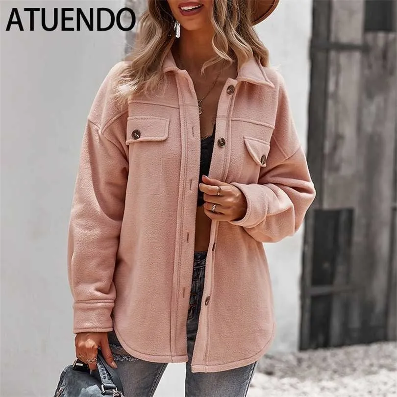 Atuendo herfst mode roze jassen jassen voor vrouwen vintage solide zachte sexy dame kleding casual winter warm fluwelen oversize coat 211014