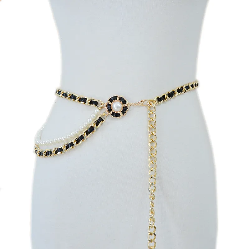 Chain Belt With Decorative Accent Floral Fusion Denim Chain Belt - Etsy main image 3