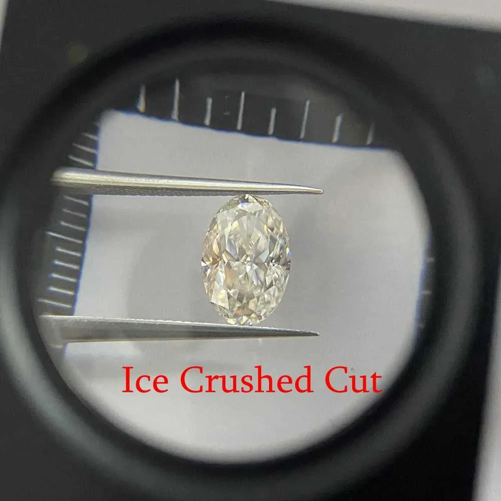 Großer, eiszerkleinerter, loser Edelstein, weiß, D VVS, ovale Form, 10 x 14 mm, 8 Karat GRA-Moissanit-Diamant für die Herstellung von Herrenringen H1015
