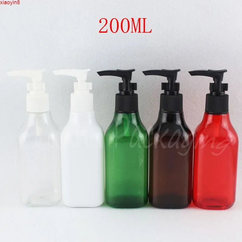 Wholesale 200ML Square Plastic Bottle With Pump , 200CC Shower