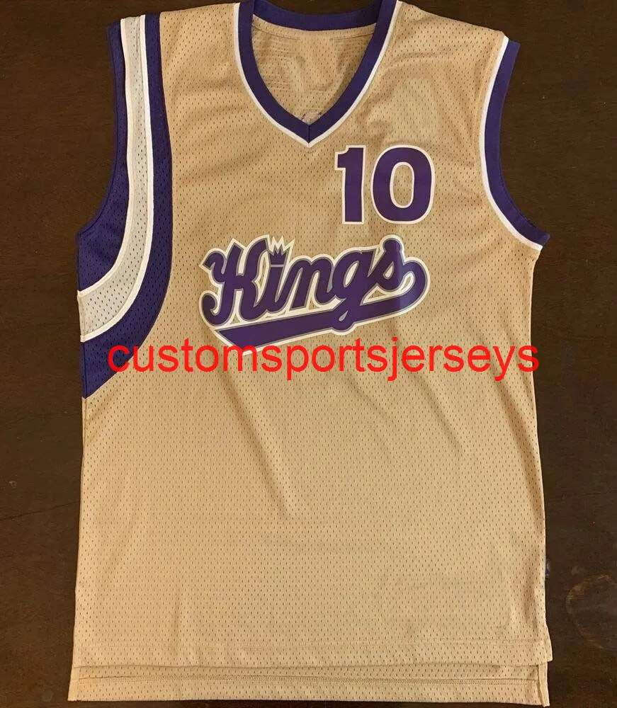 Herren Damen Jugend Mike Bibby Gold Basketball Jersey Stickerei fügen Sie eine beliebige Namensnummer hinzu