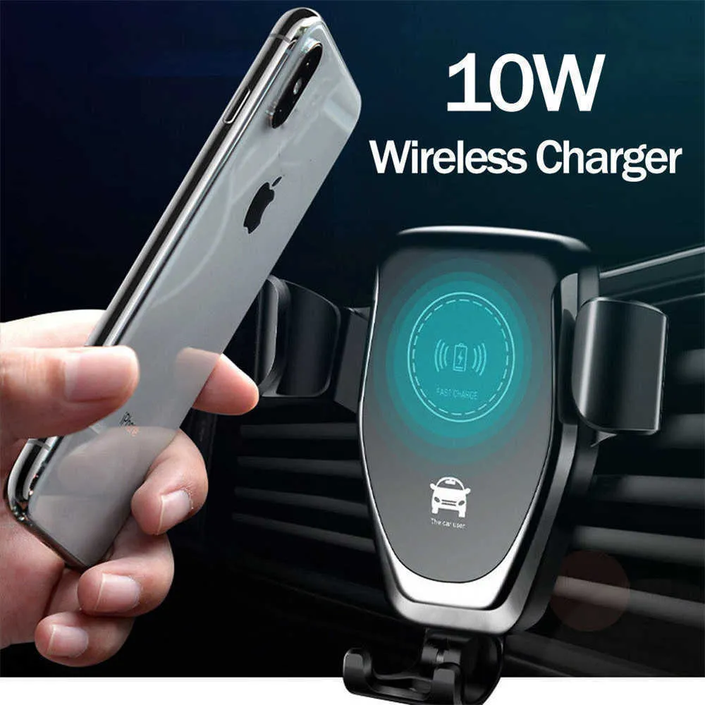 Chargeur de voiture sans fil rapide 10W support de téléphone pour iPhone XS Max Samsung S9 Xiaomi MIX 2S Huawei Mate 20 Pro 20 RS