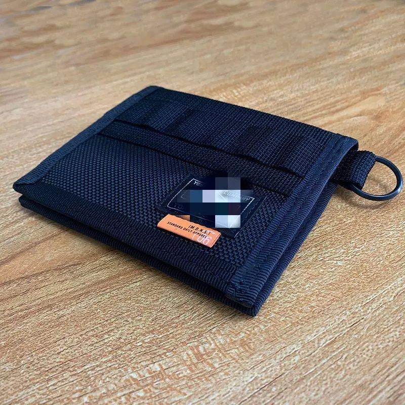 財布日本と韓国の男性財布短いカジュアルキャンバス学生青年財布名刺ホルダーシティボーイファッションバッグ