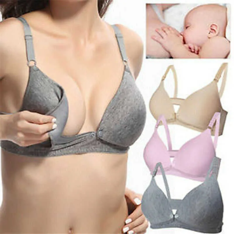 Nursing Bras for Breastfeeding, Women Front Button Closure Maternity Bra  Full Coverage Wirefree Everyday Bras