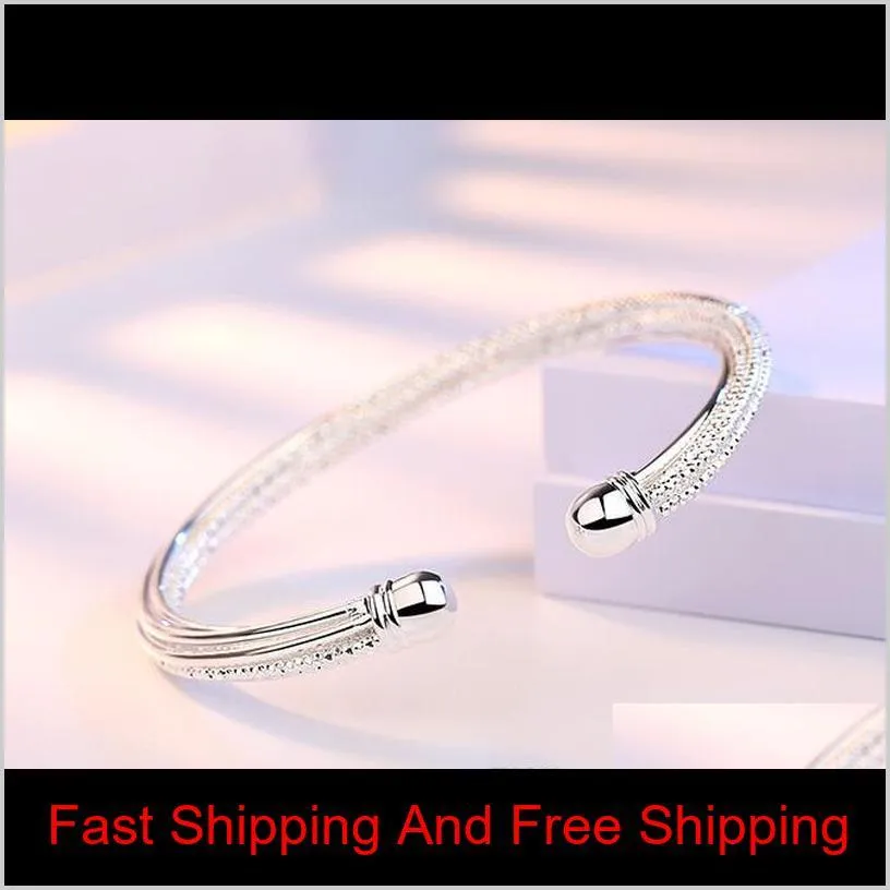 fashion newest 925 sterling silver plated bracelet for women jewelry line designer open bangle bracelets hot sale wholesale