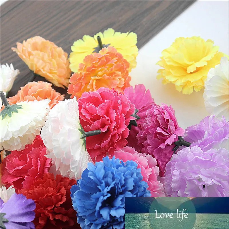 10pcs 5cm Artificial Simulation Artificial Silk Carnation Flower Heads Mother's Day DIY Jewelry Findings headware