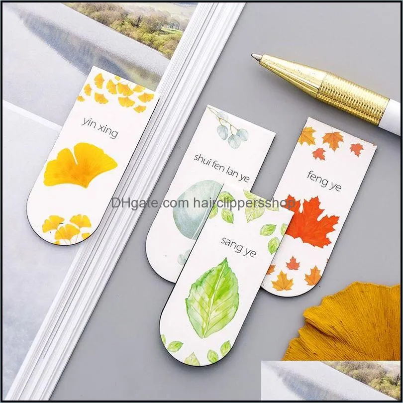 Bookmark Autumn Leaf Simple Plant Magnet Paper Clip School Office Supply Escolar Papelaria Gift Stationery