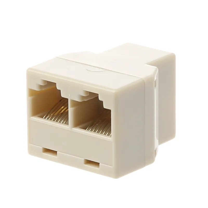 Adaptateur de répartiteur Rj45 1 à 2 façons Double port femelle Cat5/6/7  Câble Ethernet Lan