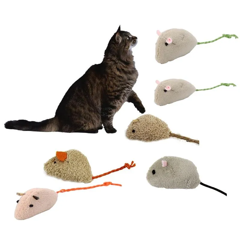 Cat Toys Mouse Toy Mix PET GRACCAGGIO MICO MICE GATTI DIVERTIMENTO Peluche per il gattino Colore casuale 6pcs / lot