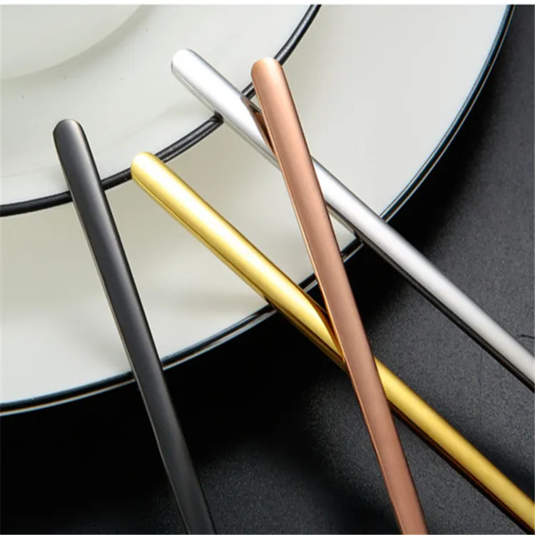 Creative Copper Spoon Fruit Fork and Spoon Coffee Stainless Steel 304 Dessert Spoon Fork Cup Hangable