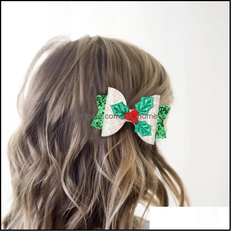 Natal Christmas Hair Clips Santa Claus Sequins Barrettes Girl Ornament Headband Children Hairpins Headwear Accessories