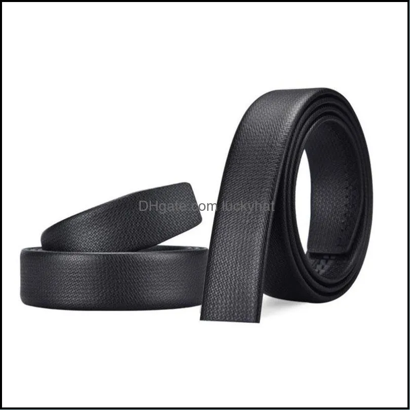 Edging Automatic Buckle Belt Body 115-135CM Without Leading Business Mesh Cowhide Belts