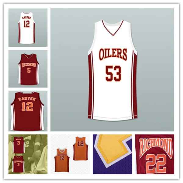 Custom College RICHMOND OILERS Basketball Vintage Jerseys 12 Damien Carter 22 Timo Cruz 53 JUNIOR BATTLE 5 Jason Lyle 3 Worm Willis cousu