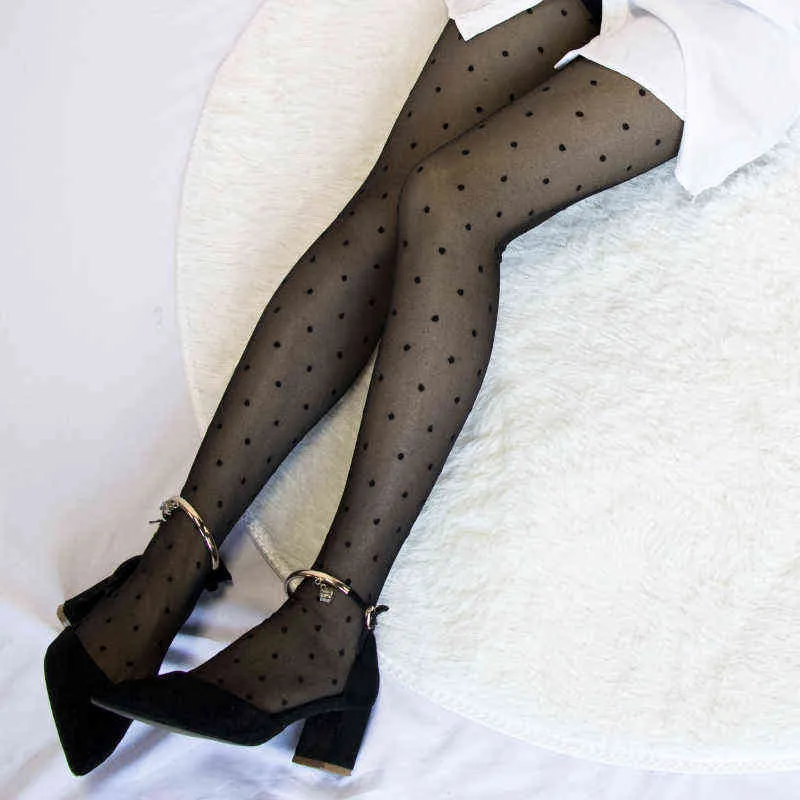 الجوارب النسائية الكلاسيكية الصغيرة البولكا نقطة جوارب الحرير رقيقة سيدة خمر فو الوشم جوارب مثير جوارب طويلة الإناث الجوارب Y1130