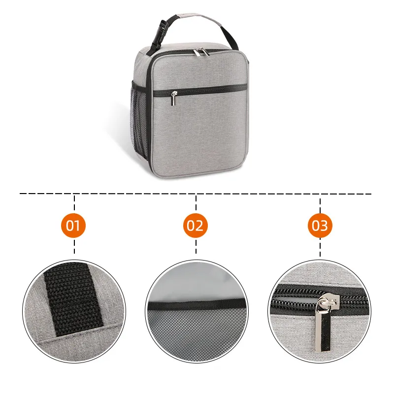 7styles Outdoor Thermal Food Bento Boxes Lunch Picnic Bag Thickened Waterproof Oxford Cloth lnsulation Simple Easy Pouch Carry Tote wzg HP0589