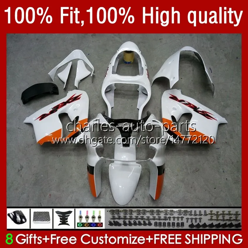 Body for Kawasaki White Orange ZX900CC ZX900 ZX9 R ZX9R 00 01 02 03 03 56HC.23 ZX 9R 9 R 900 900CC ZX-9R 2000 2001 2002 2003