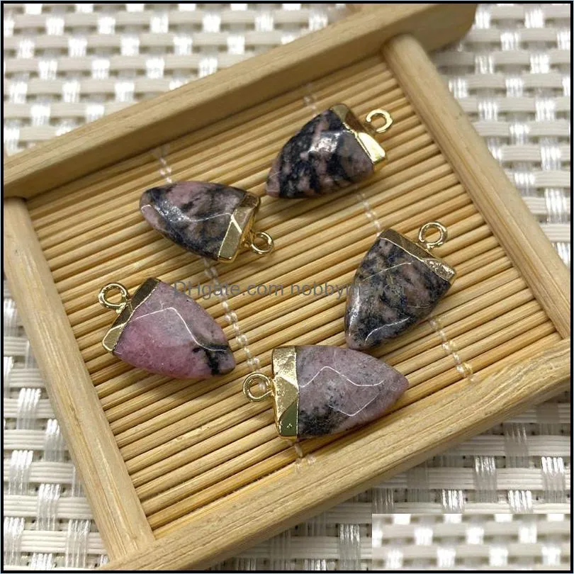 Charms Natural Stone Pendant Semi-precious Irregular Shape Amethyst 10x20mm Handmade DIY Jewelry Accessories Wholesale