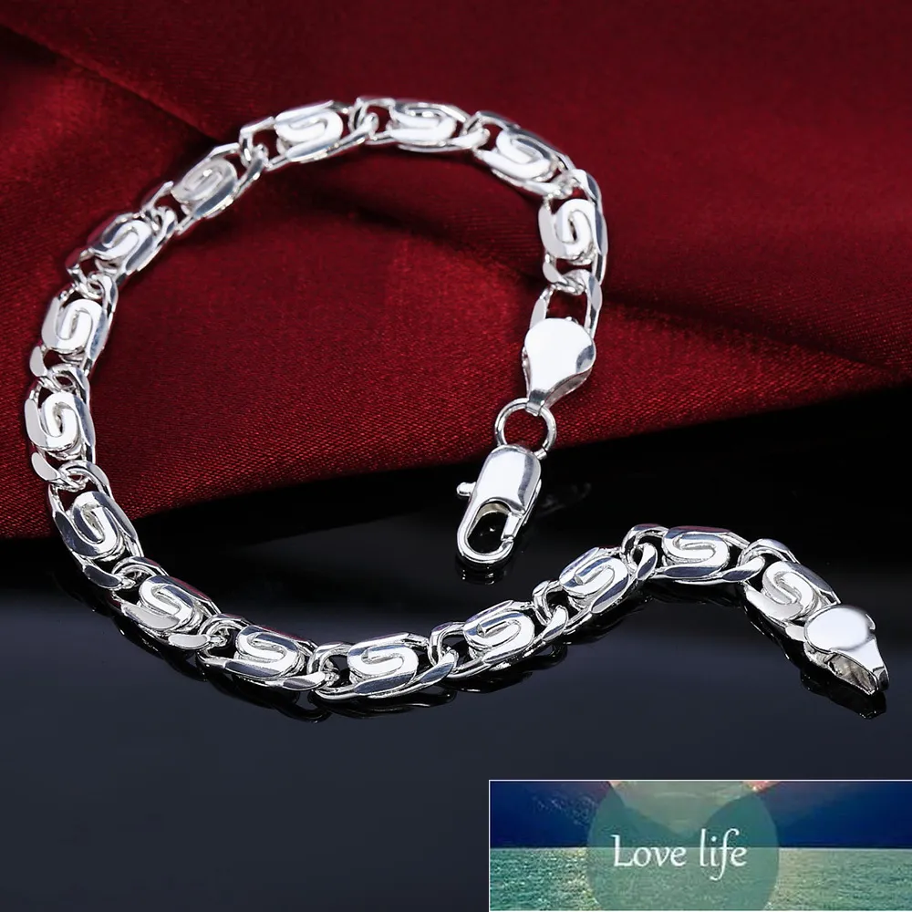 mode belle argent 925 bracelet solide pour femmes hommes charme de la chaîne cadeau de mariage classique bijoux de haute qualité en gros LH008 Conception experte des prix usine Qualité