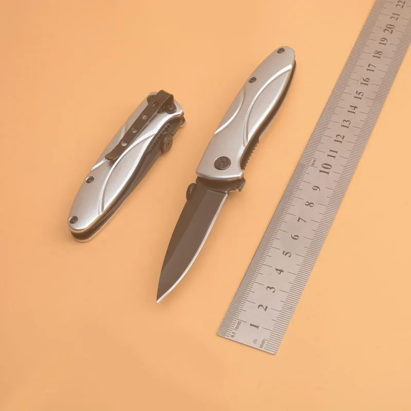 2Pcs/Lot Pocket Folding Knife 3Cr13Mov Titanium Coated Blade Aluminum Alloy Handle EDC Knives With Retail Box