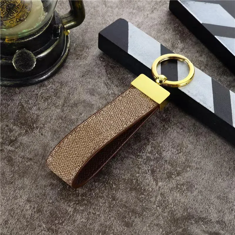 Designer Pattern Leather Keychain Luxury Leder Lanyard Keychains Men Women Car Key Ring Fashion Key Accessory Keyrings Gifts