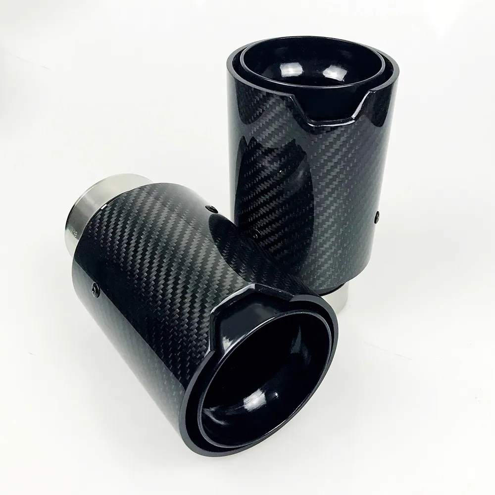 1pcs Universal M LOGO Carbon Fiber Exhaust PIPE tips For BMW F10 F20 F21 F22 F30 F32 F34287R