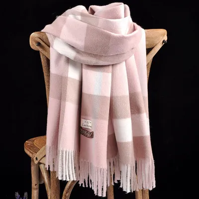 Outono e inverno novo lenço feminino fêmea Britânica Bagh Circled Cashmere Scarf Shawl Dual-Uso Grosso Cachecol Yuikhugt