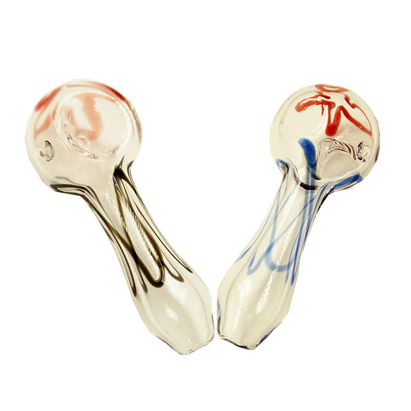 Y187 Rura palenia Około 4,1 cala w stylu paska Tobacco Spoon Bowl Dab Rig Glash Rury