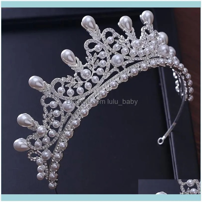 Tiaras And Crowns Luxury CZ Pearl Princess Pageant Engagement Wedding Hair Accessories For Bridal Jewelry Shine Crystal Crown