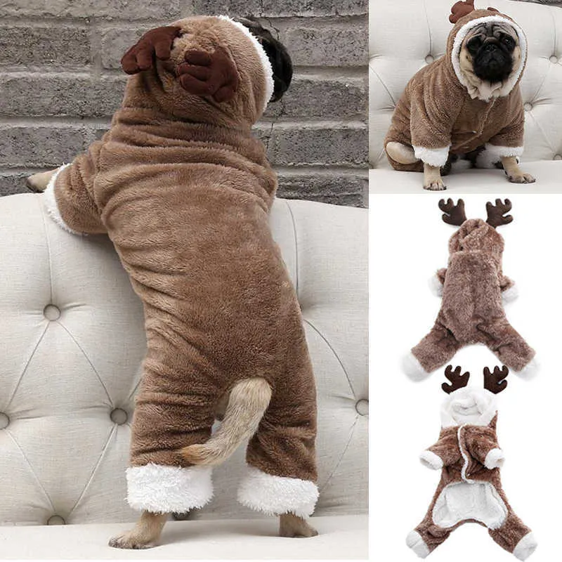 Hiver Chaud Petit Chien À Capuche Manteau Polaire Mignon Pet Vêtements pour Chihuahua Sweat Chiot Chat Pull Chiens Costumes Vêtements 211007