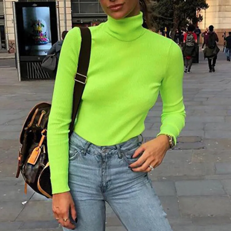 Neon turtleneck outfit store