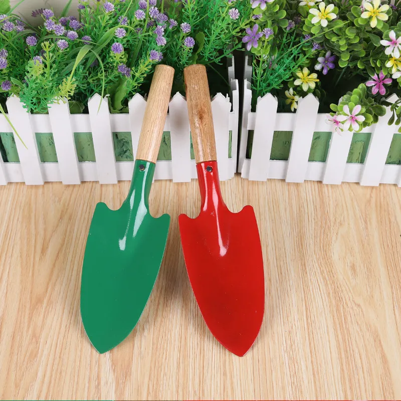 Pala manuale Pala da giardino per uso domestico Piante con manico in legno Spatola in ferro Giardinaggio in vaso Gadget da spiaggia