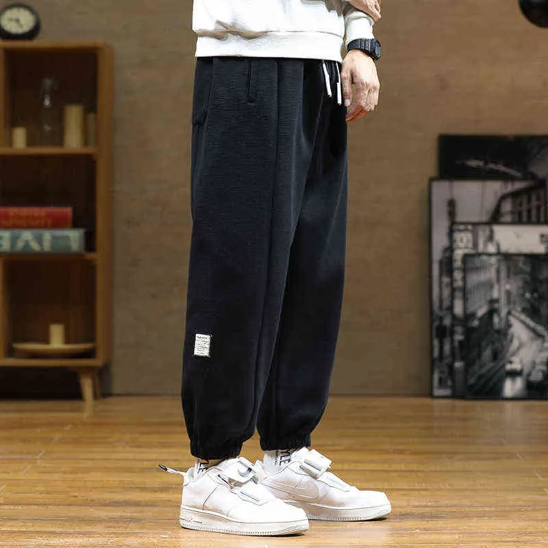 Plus Size Warm Fleece Pants Hiphop Harem Joggers Pants Men Casual  Sweatpants Wide Leg Loose Baggy Trousers Streetwear Clothing